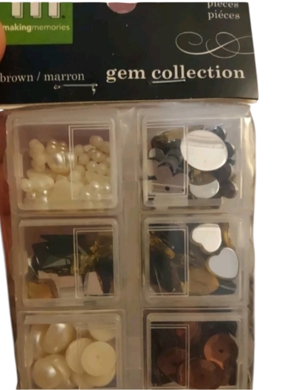 MAKING Memories gem collection Brown And White 278 Pieces